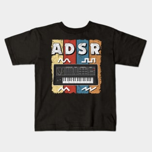 ADSR Vintage Analog Synthesizer Gift Retro Synths Kids T-Shirt